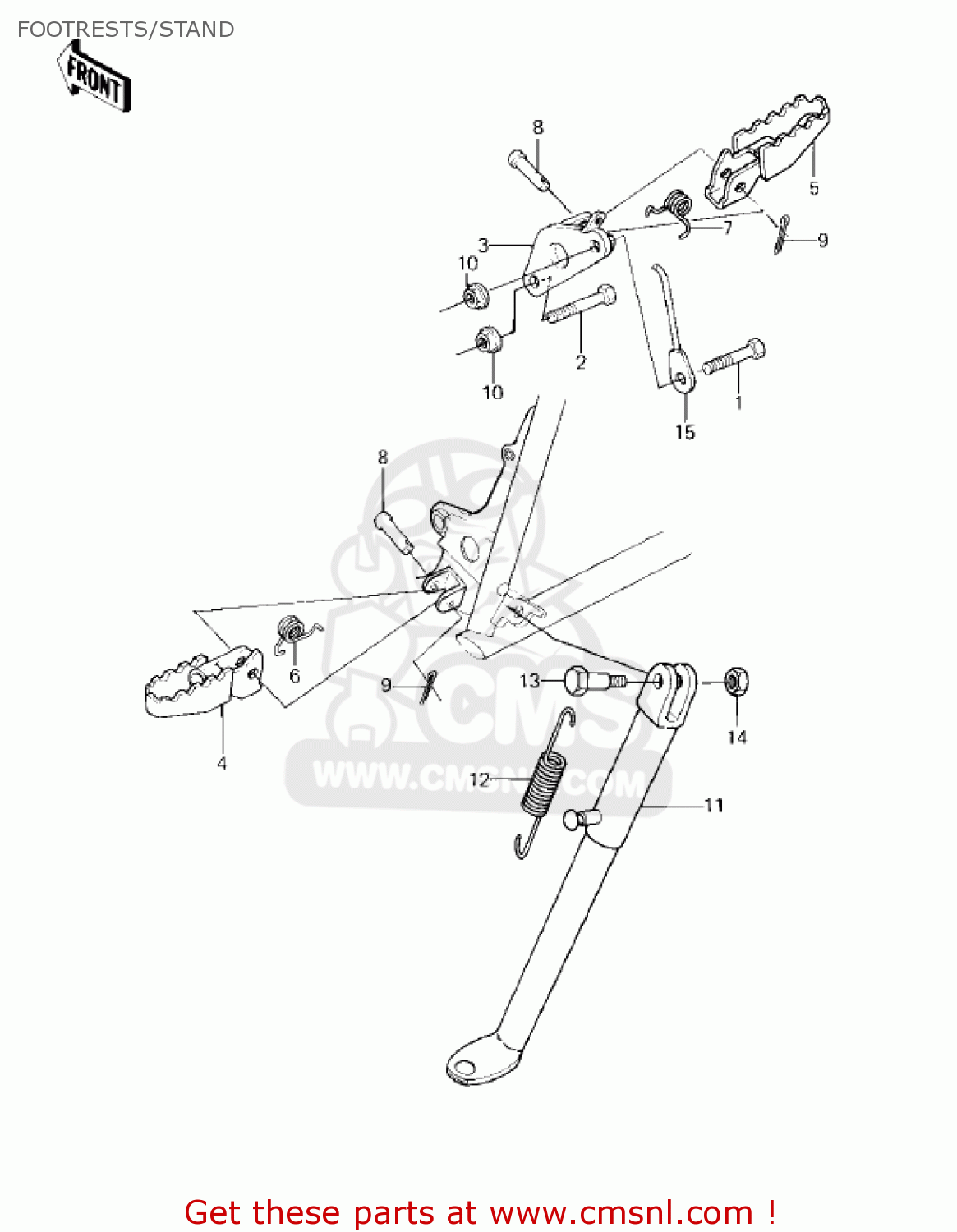 FOOTRESTS/STAND KX80-C1 KX80 1981 USA CANADA