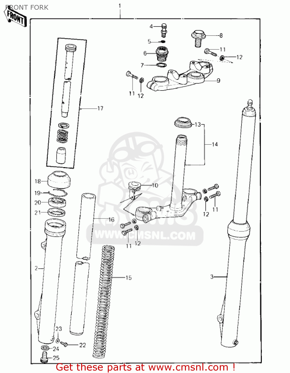 FRONT FORK KX80-C1 KX80 1981 USA CANADA