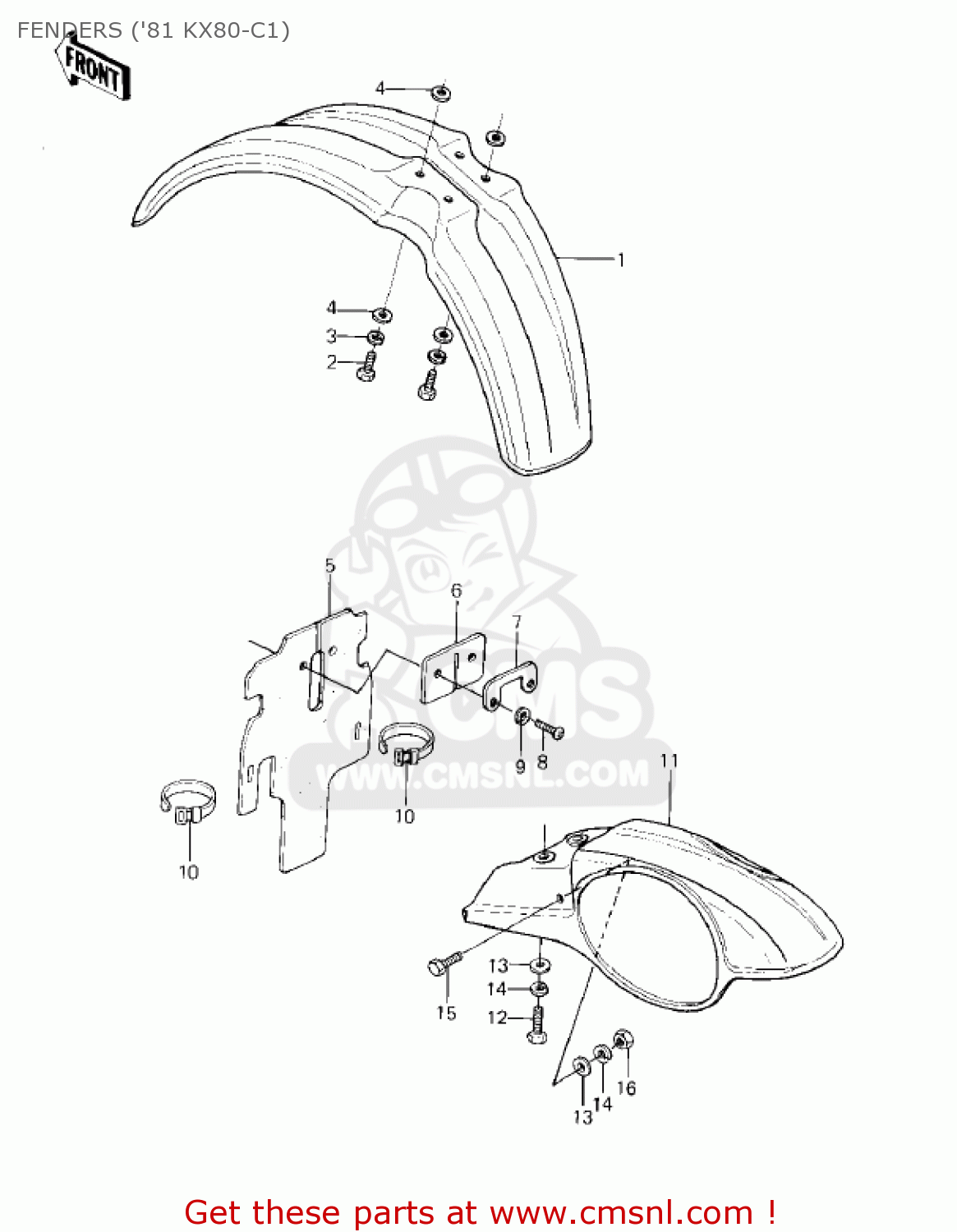FENDERS ('81 KX80-C1) KX80-C1 KX80 1981 USA CANADA