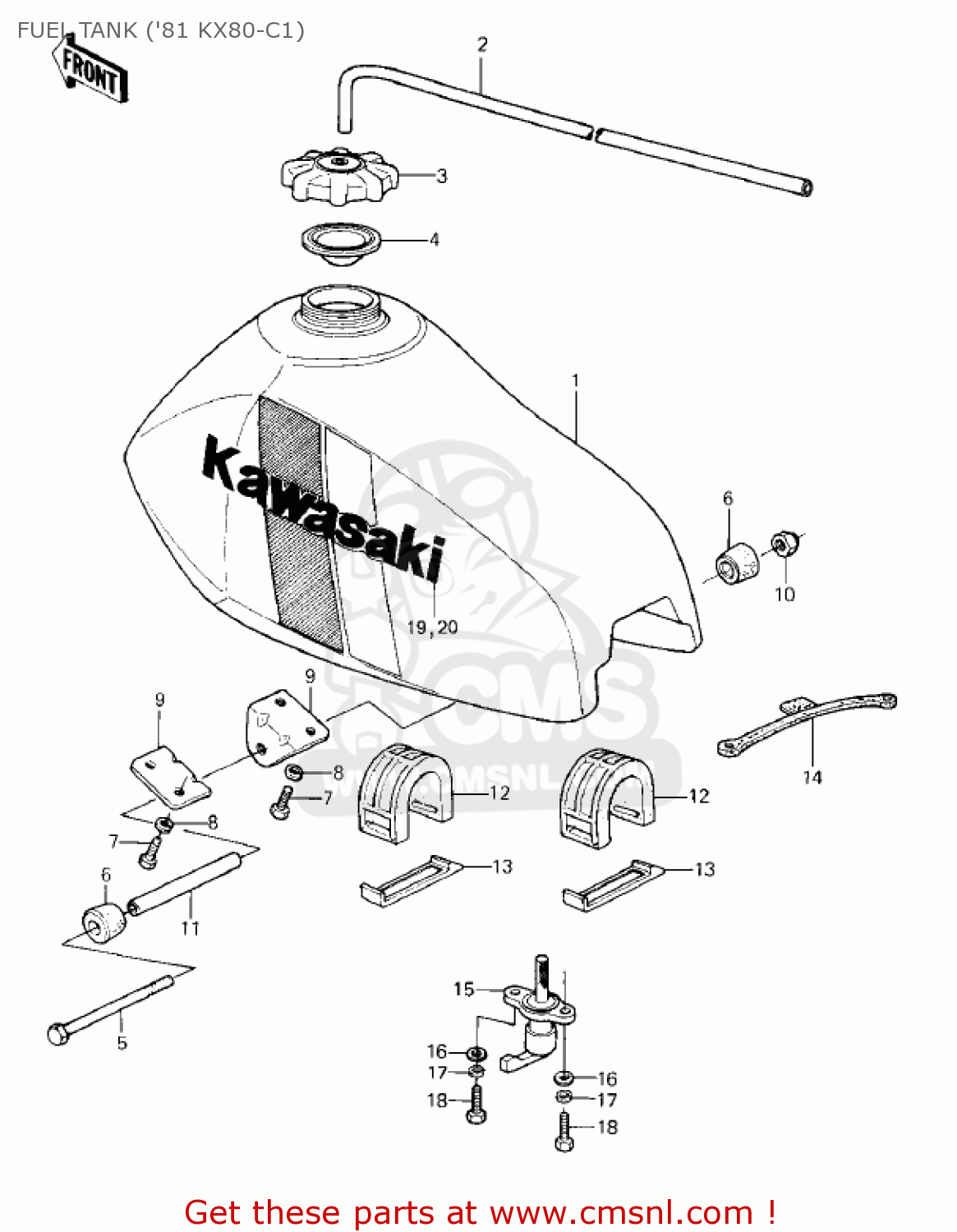 FUEL TANK ('81 KX80-C1) KX80-C1 KX80 1981 USA CANADA
