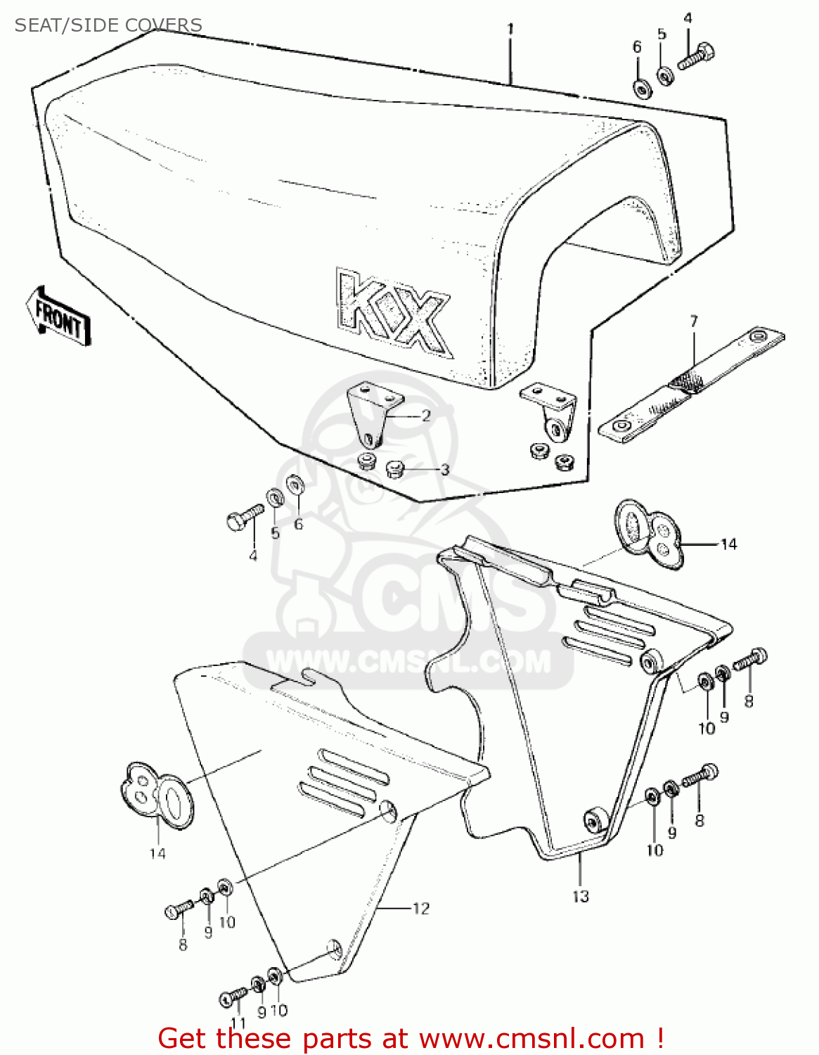 SEAT/SIDE COVERS KX80-C1 KX80 1981 USA CANADA