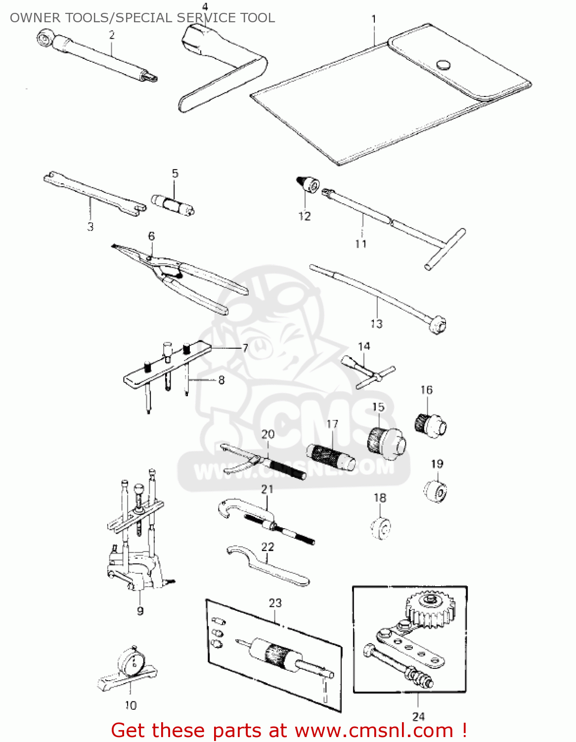 OWNER TOOLS/SPECIAL SERVICE TOOL KX80-C1 KX80 1981 USA CANADA
