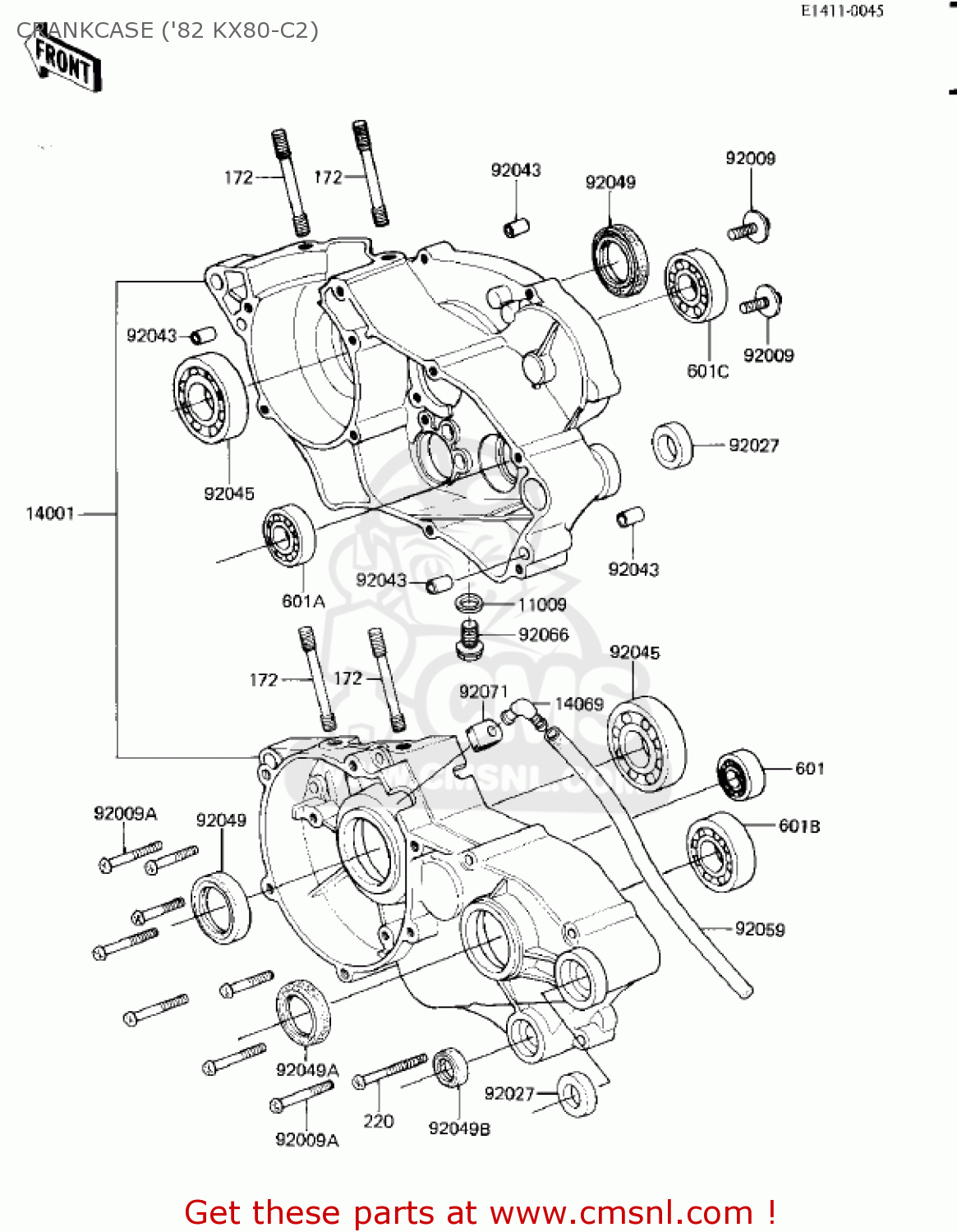 CRANKCASE ('82 KX80-C2) KX80-C1 KX80 1981 USA CANADA