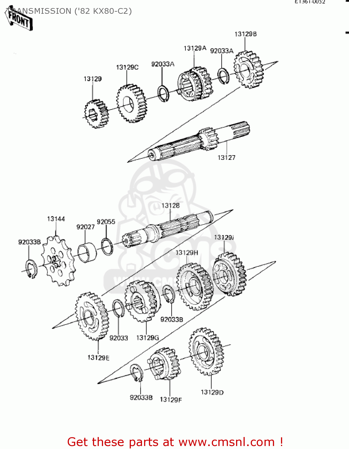 TRANSMISSION ('82 KX80-C2) KX80-C1 KX80 1981 USA CANADA