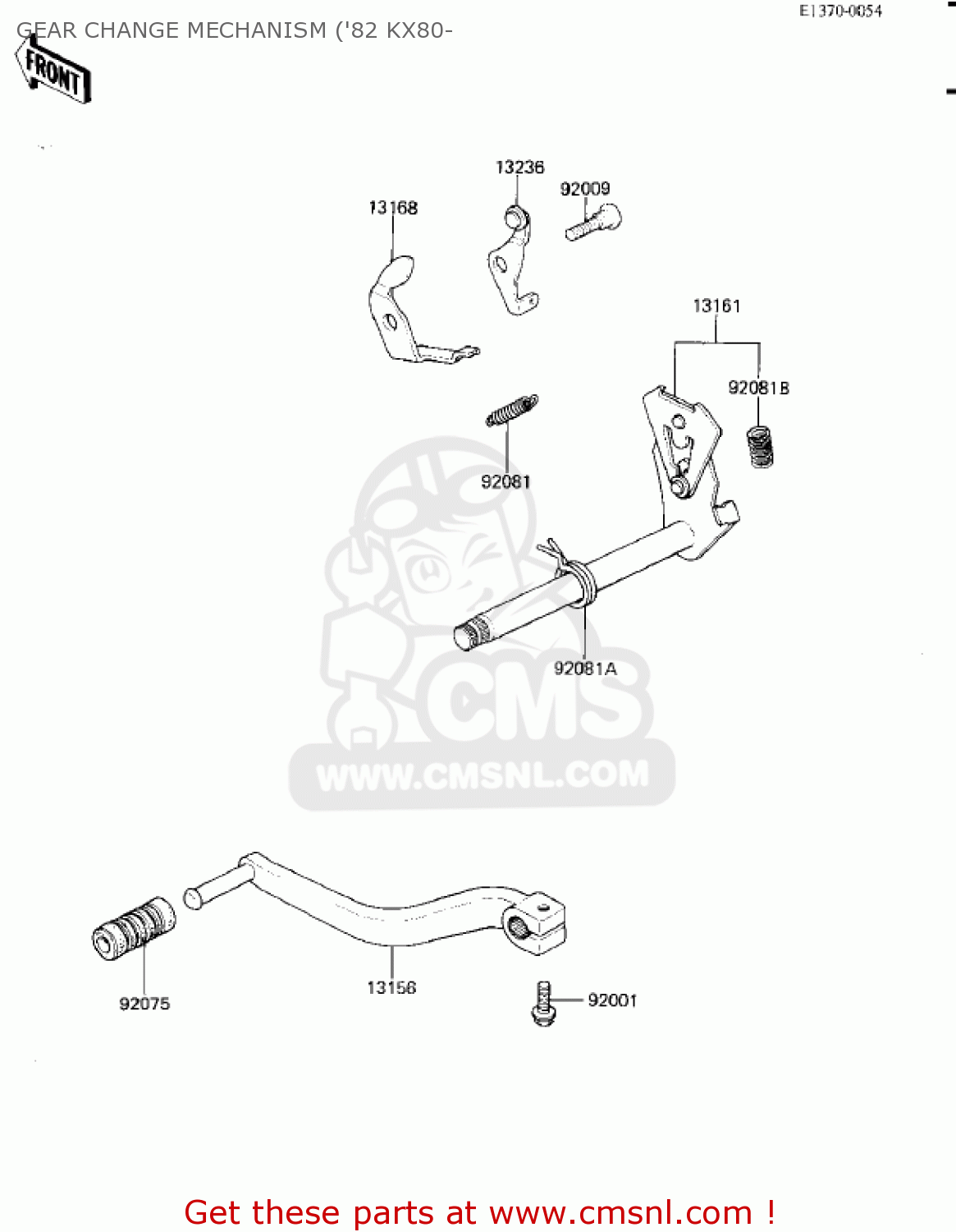 GEAR CHANGE MECHANISM ('82 KX80- KX80-C1 KX80 1981 USA CANADA
