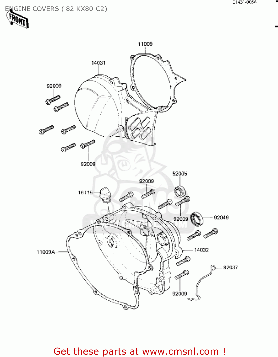 ENGINE COVERS ('82 KX80-C2) KX80-C1 KX80 1981 USA CANADA