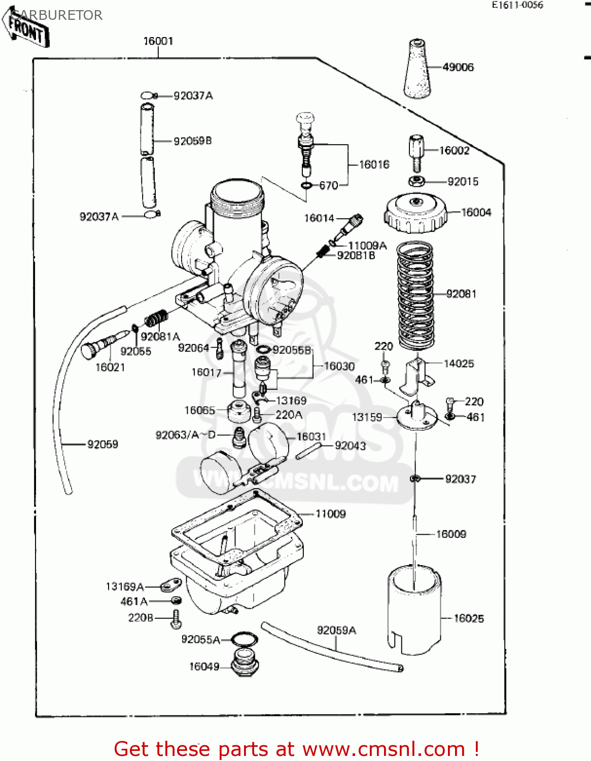 CARBURETOR KX80-C1 KX80 1981 USA CANADA