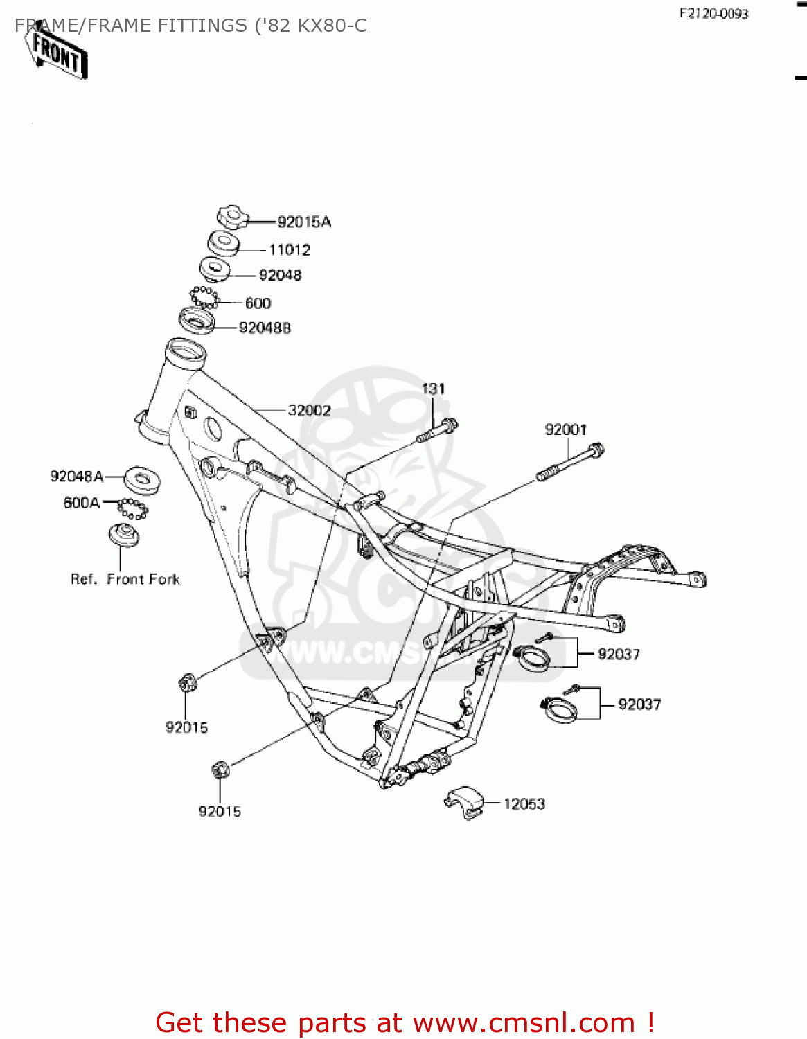 FRAME/FRAME FITTINGS ('82 KX80-C KX80-C1 KX80 1981 USA CANADA