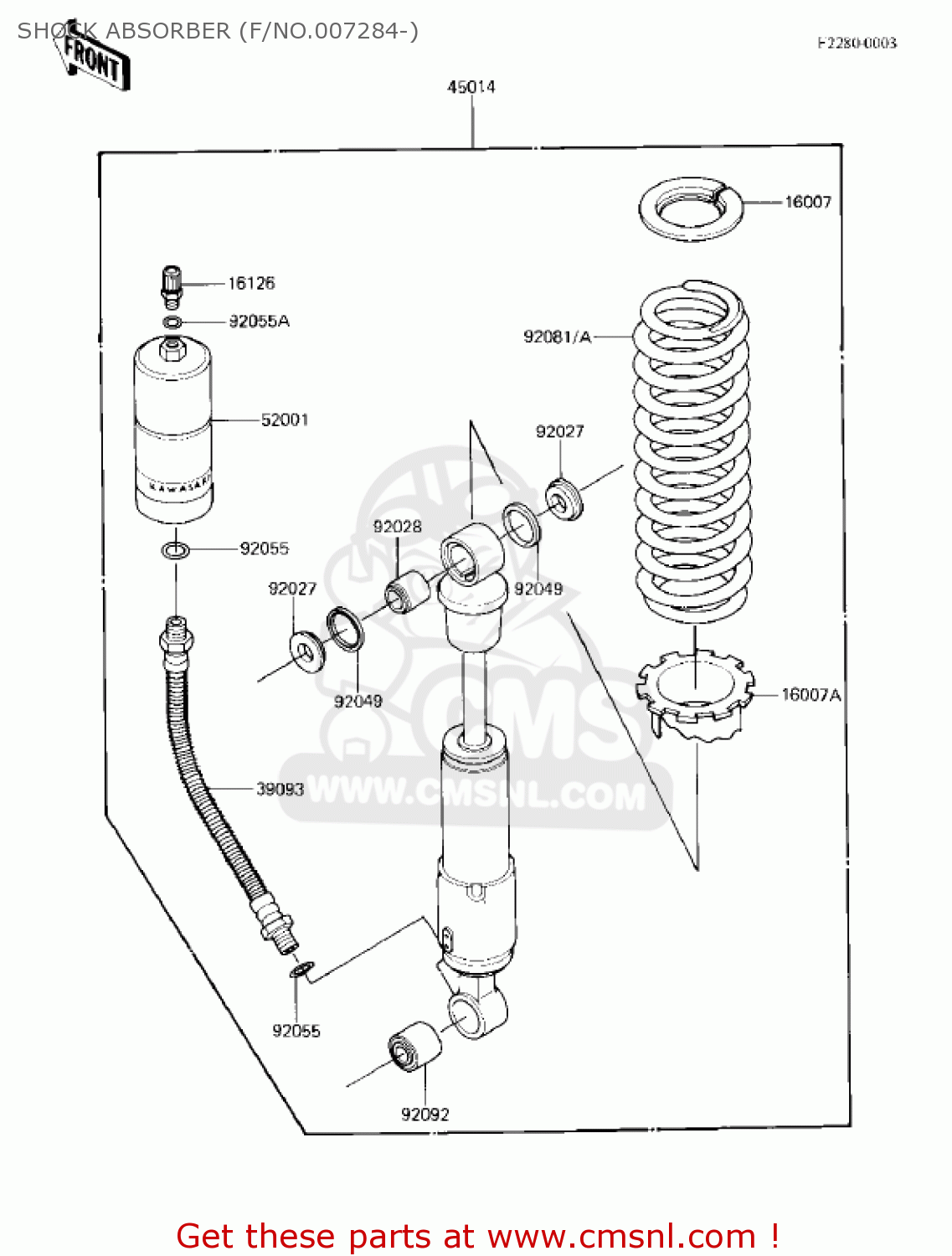 SHOCK ABSORBER (F/NO.007284-) KX80-C1 KX80 1981 USA CANADA