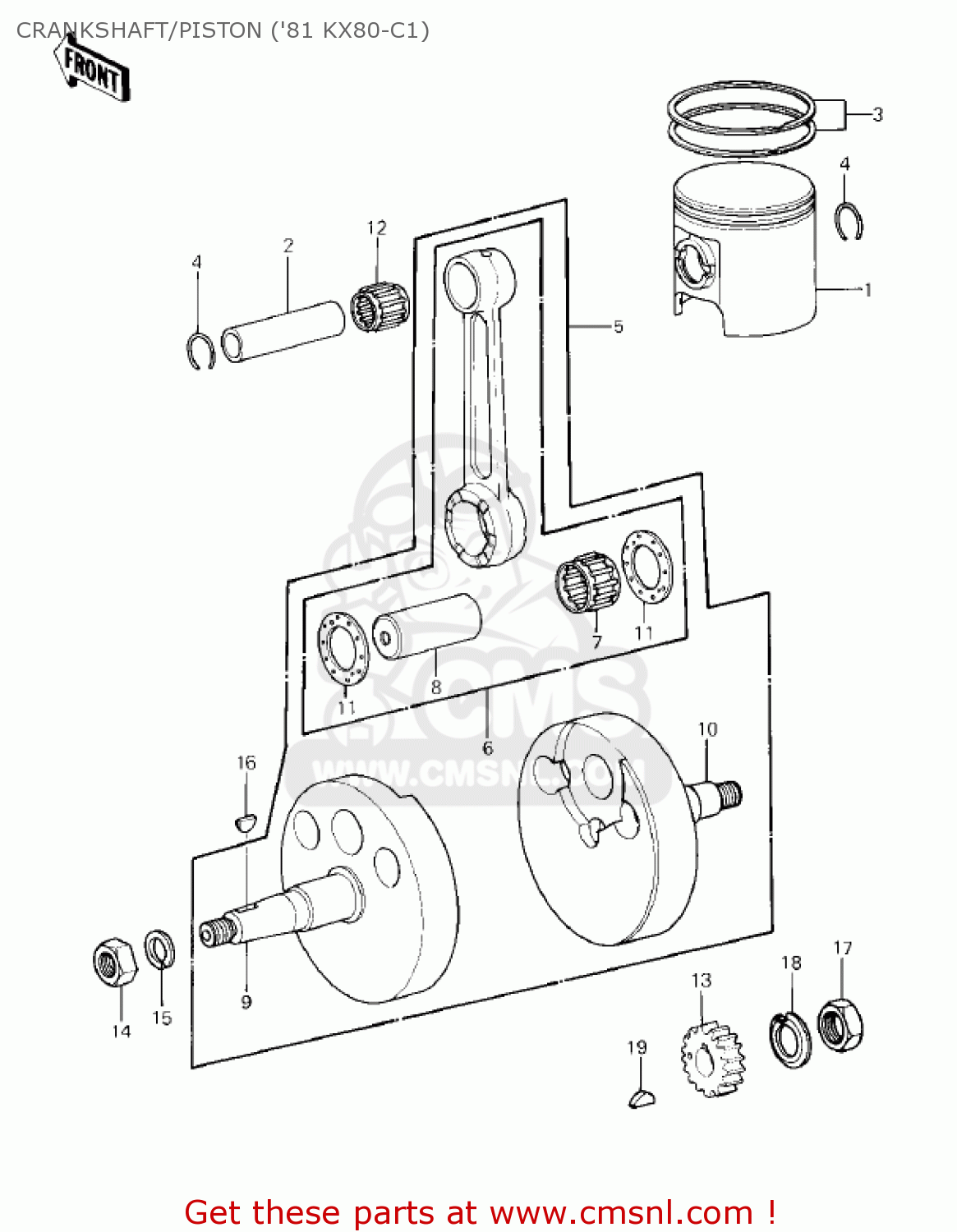 CRANKSHAFT/PISTON ('81 KX80-C1) KX80-C1 KX80 1981 USA CANADA