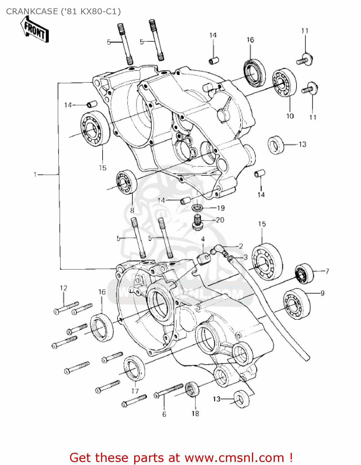CRANKCASE ('81 KX80-C1) KX80-C1 KX80 1981 USA CANADA