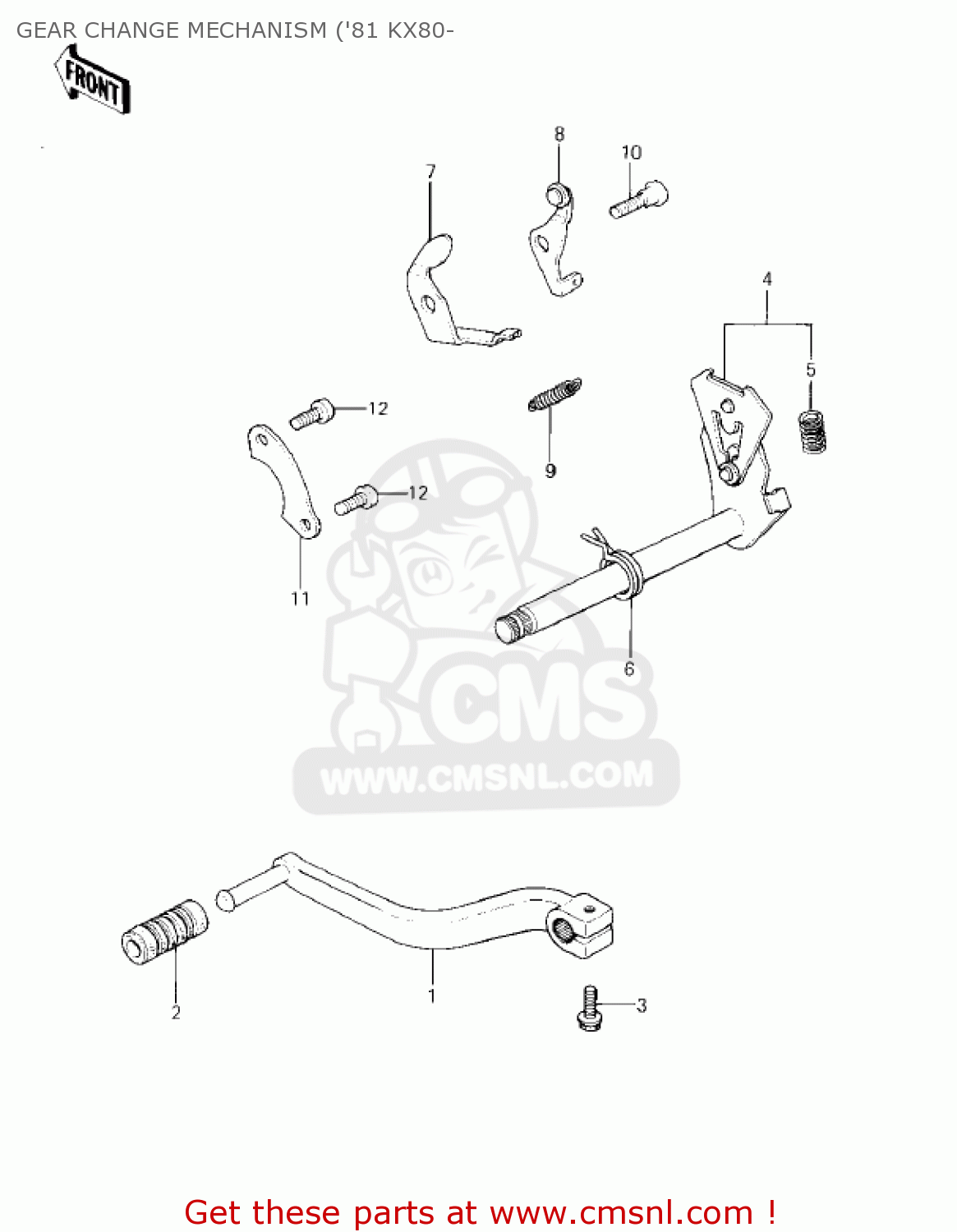 GEAR CHANGE MECHANISM ('81 KX80- KX80-C1 KX80 1981 USA CANADA