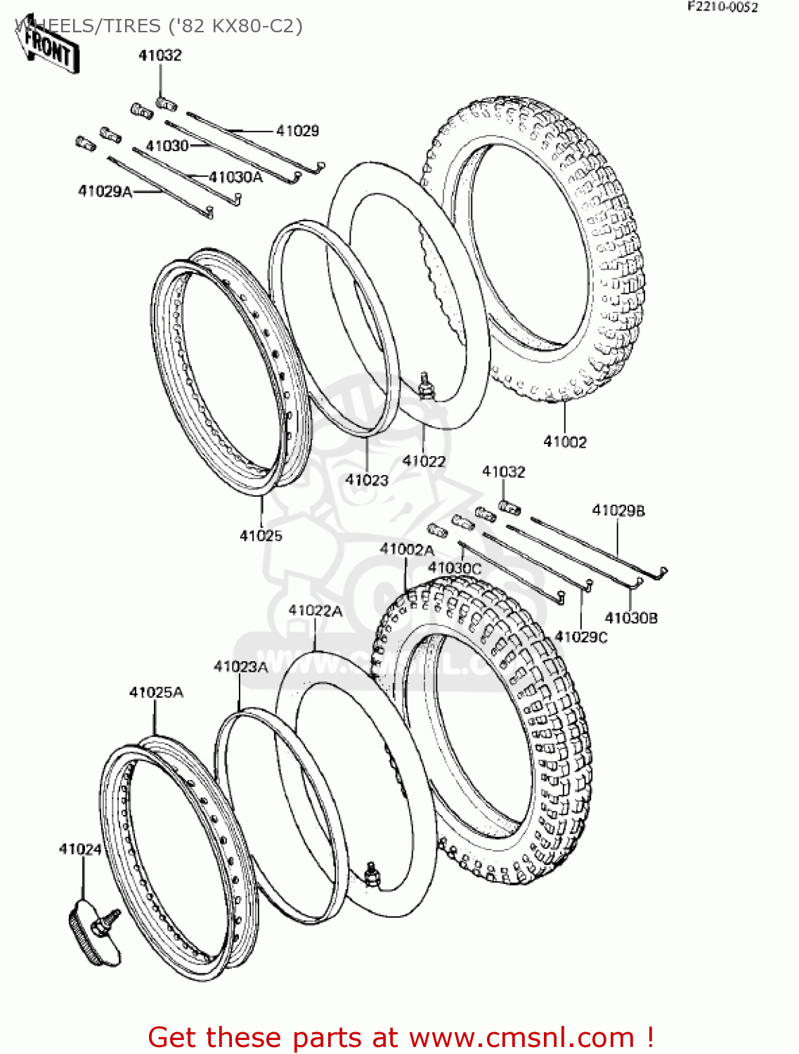 WHEELS/TIRES ('82 KX80-C2) KX80-C1 KX80 1981 USA CANADA