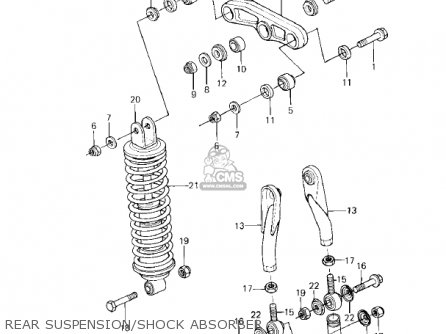 REAR SUSPENSION/SHOCK ABSORBER - KX80-C1 KX80 1981 USA CANADA