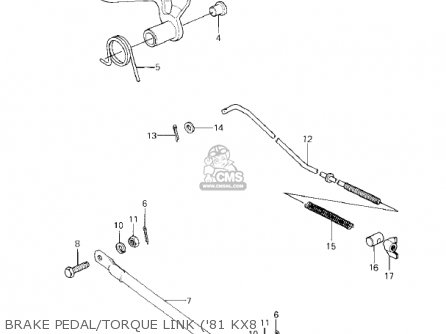 BRAKE PEDAL/TORQUE LINK ('81 KX8 - KX80-C1 KX80 1981 USA CANADA
