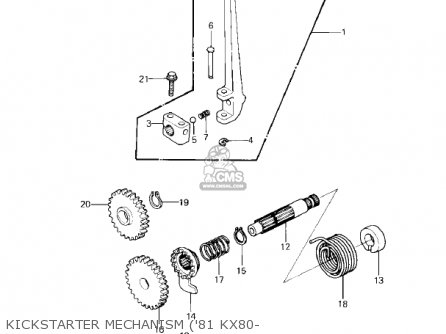 KICKSTARTER MECHANISM ('81 KX80- - KX80-C1 KX80 1981 USA CANADA