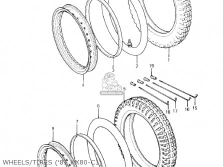 WHEELS/TIRES ('81 KX80-C1) - KX80-C1 KX80 1981 USA CANADA