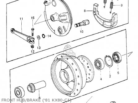 FRONT HUB/BRAKE ('81 KX80-C1) - KX80-C1 KX80 1981 USA CANADA