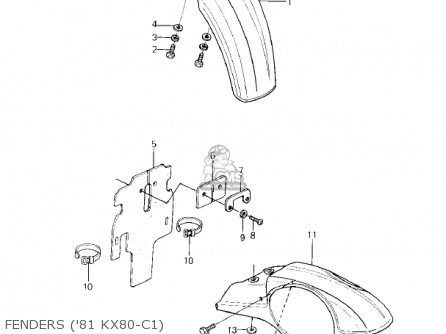 FENDERS ('81 KX80-C1) - KX80-C1 KX80 1981 USA CANADA