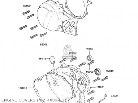 ENGINE COVERS ('82 KX80-C2) - KX80-C1 KX80 1981 USA CANADA
