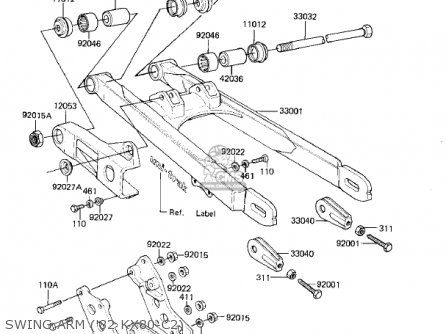 SWING ARM ('82 KX80-C2) - KX80-C1 KX80 1981 USA CANADA