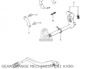 GEAR CHANGE MECHANISM ('81 KX80- - KX80-C1 KX80 1981 USA CANADA