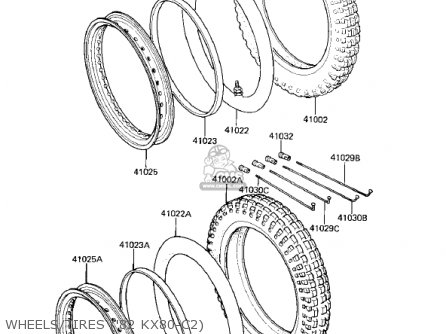 WHEELS/TIRES ('82 KX80-C2) - KX80-C1 KX80 1981 USA CANADA