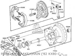 REAR HUB/BRAKE/CHAIN ('82 KX80-C - KX80-C1 KX80 1981 USA CANADA