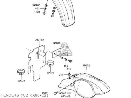 FENDERS ('82 KX80-C2) - KX80-C1 KX80 1981 USA CANADA