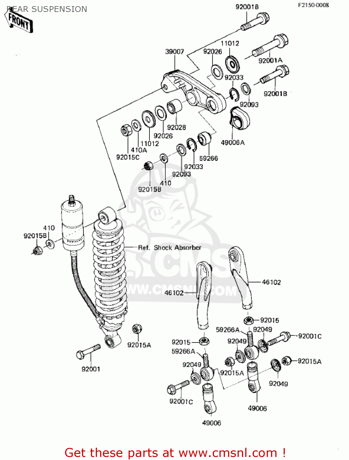 Kawasaki KX80-C2 KX80 1982 USA CANADA REAR SUSPENSION - buy original ...