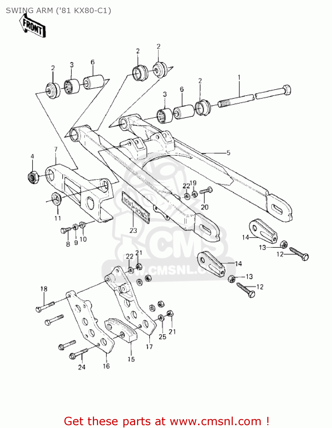SWING ARM ('81 KX80-C1) KX80-C2 KX80 1982 USA CANADA
