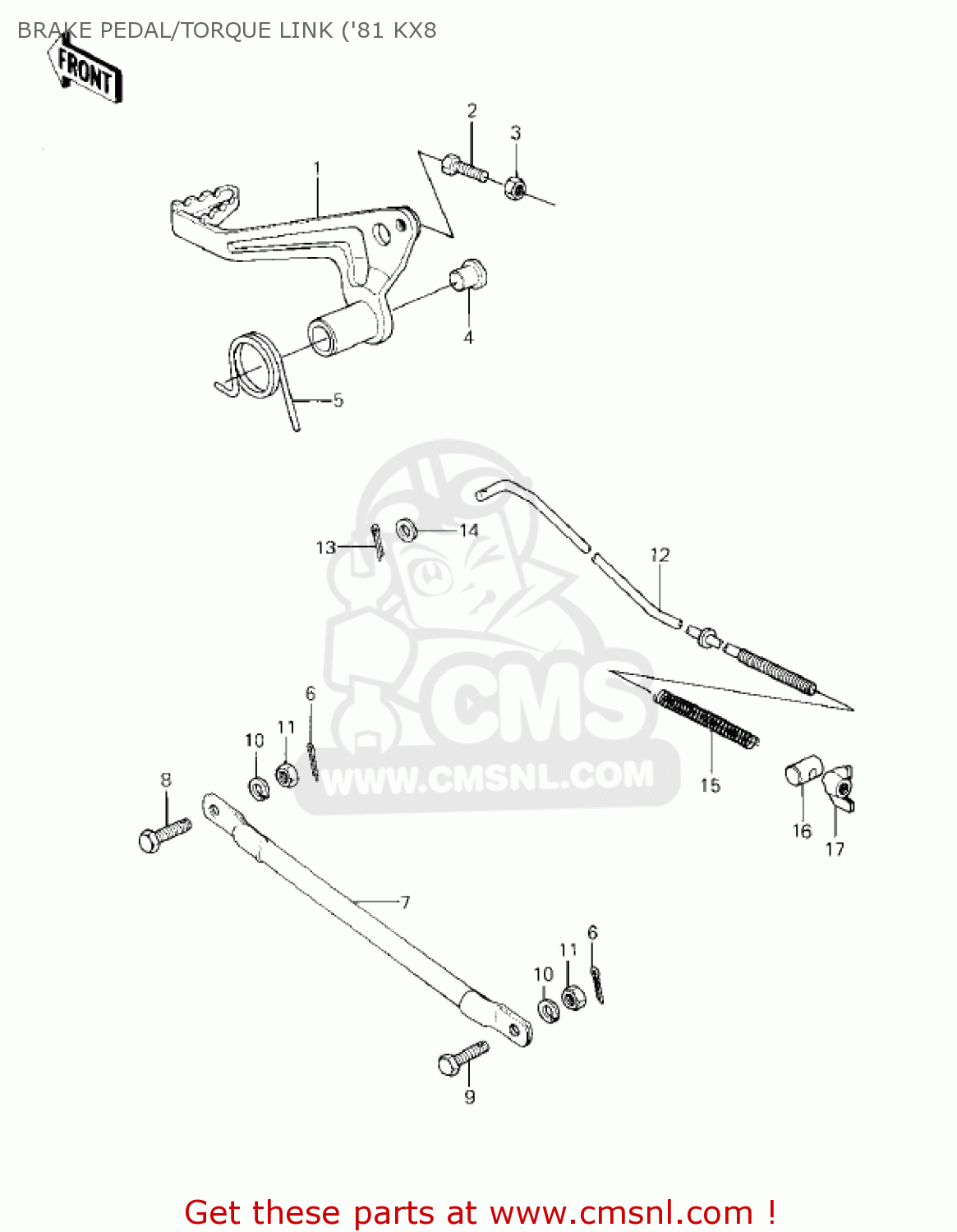 BRAKE PEDAL/TORQUE LINK ('81 KX8 KX80-C2 KX80 1982 USA CANADA