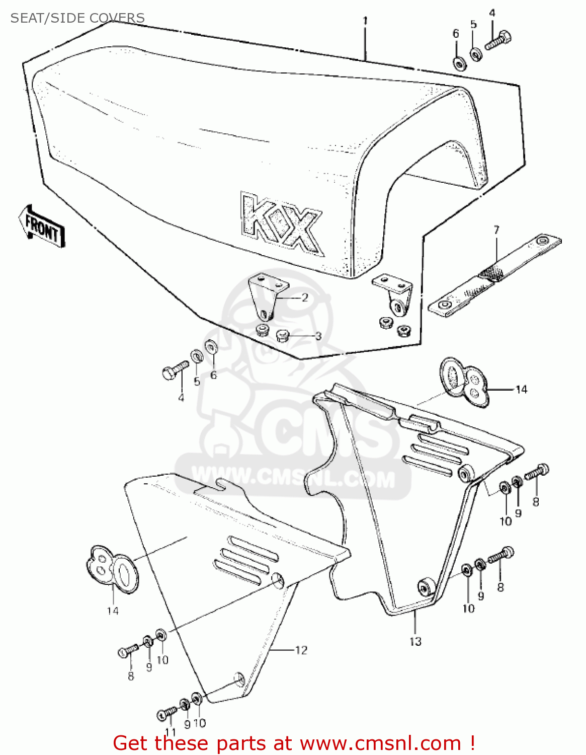 SEAT/SIDE COVERS KX80-C2 KX80 1982 USA CANADA