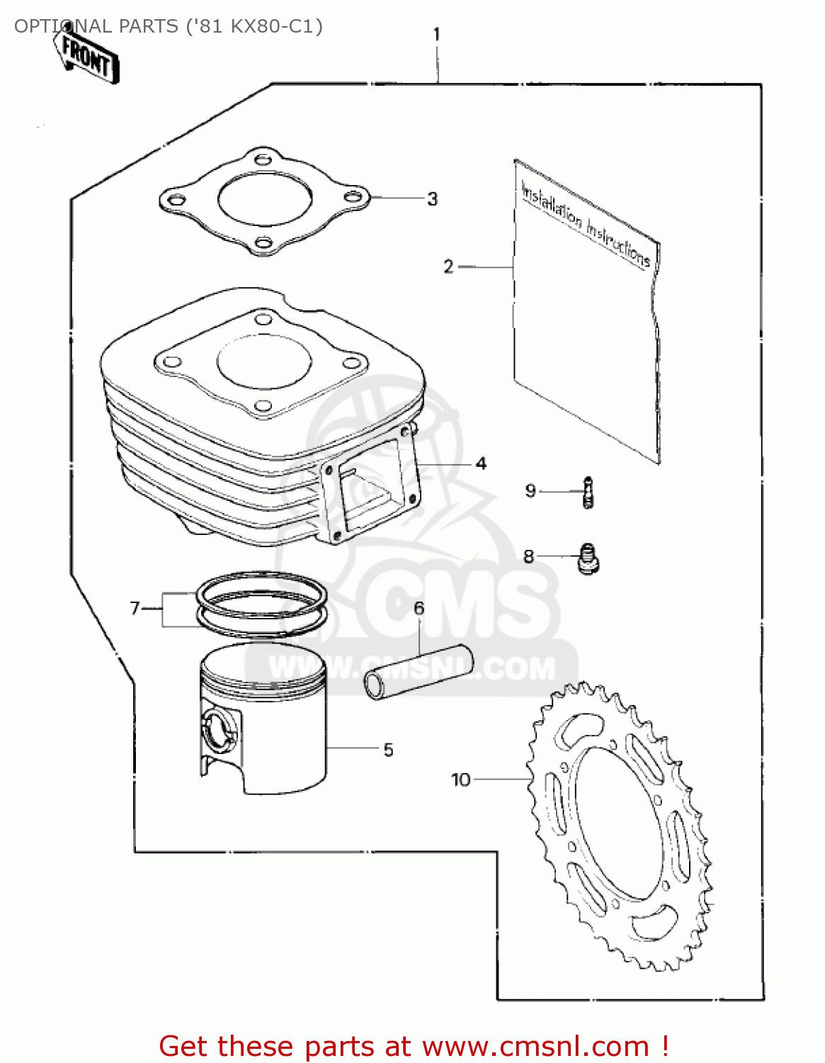 OPTIONAL PARTS ('81 KX80-C1) KX80-C2 KX80 1982 USA CANADA