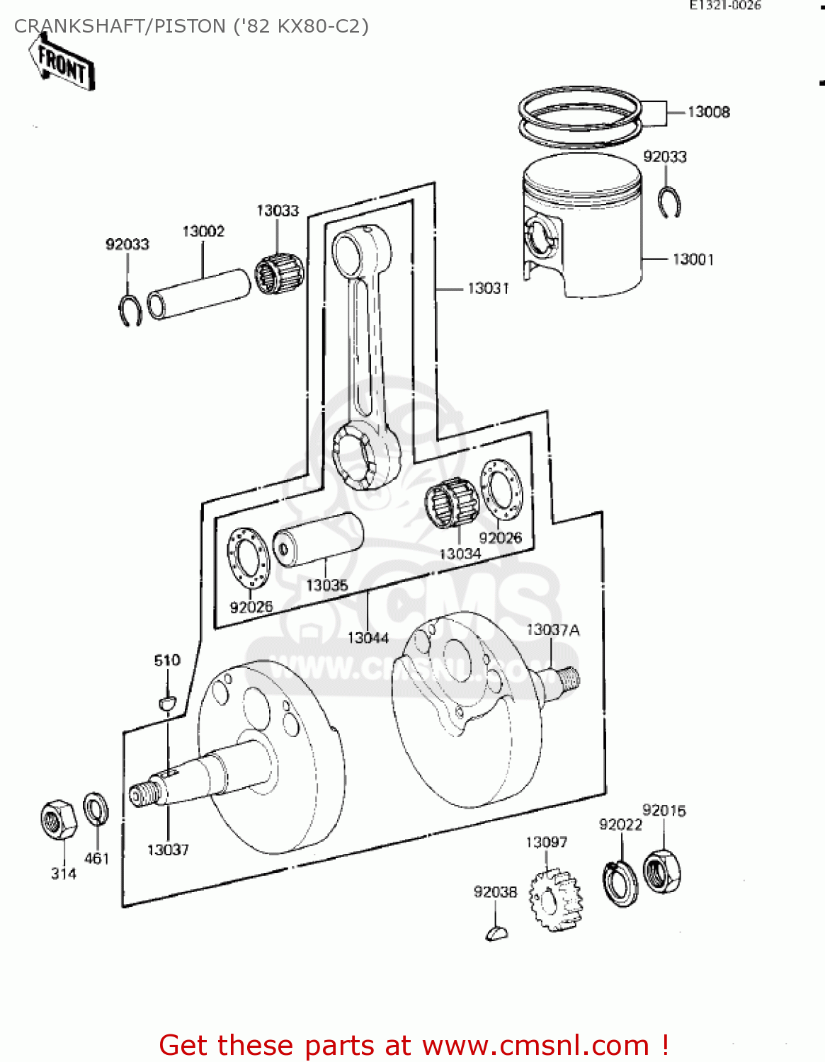 CRANKSHAFT/PISTON ('82 KX80-C2) KX80-C2 KX80 1982 USA CANADA