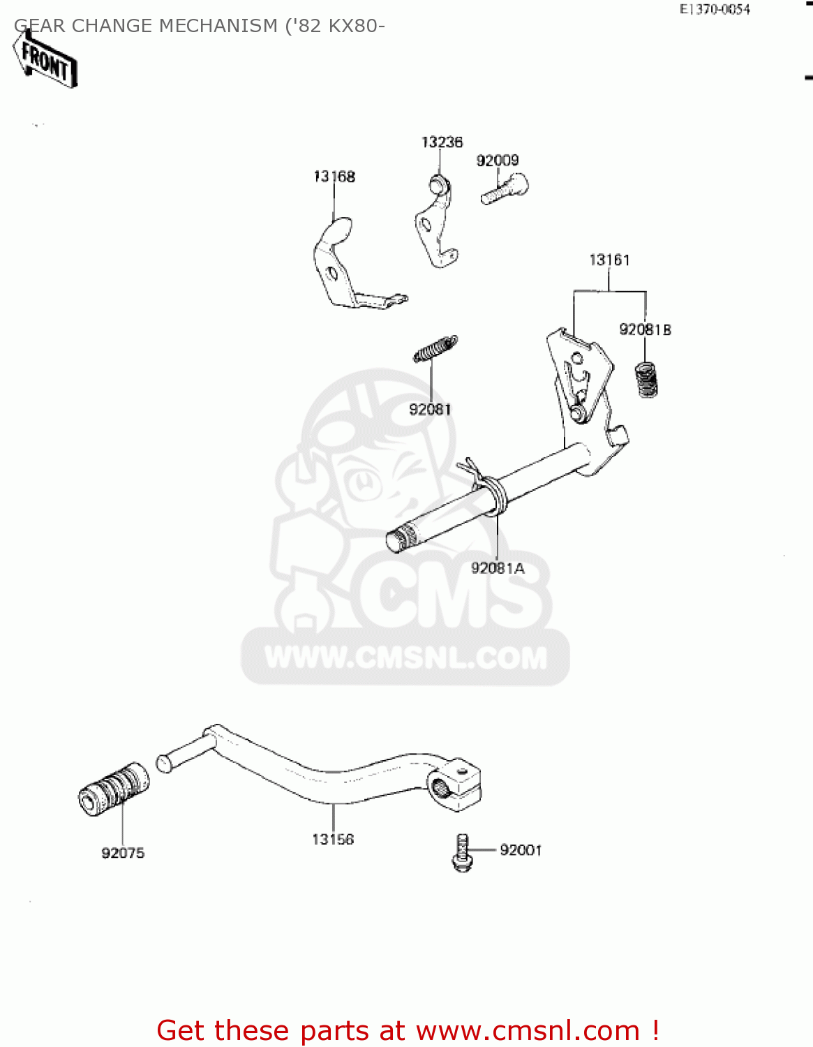 GEAR CHANGE MECHANISM ('82 KX80- KX80-C2 KX80 1982 USA CANADA
