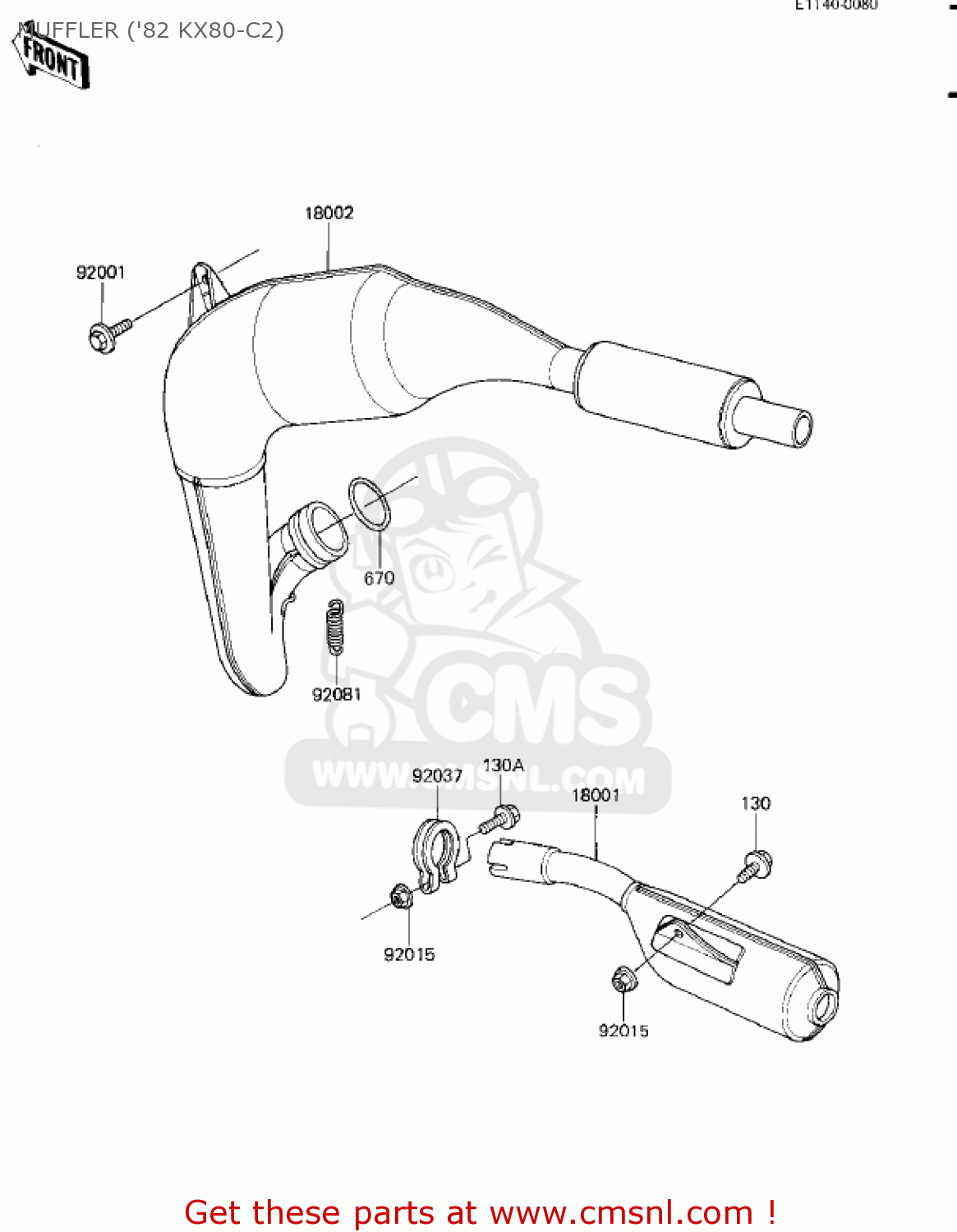 MUFFLER ('82 KX80-C2) KX80-C2 KX80 1982 USA CANADA