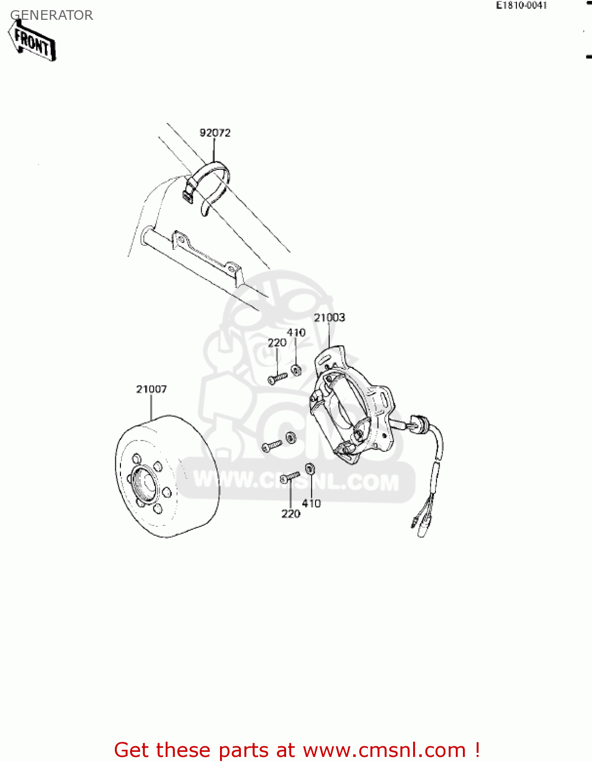 GENERATOR KX80-C2 KX80 1982 USA CANADA