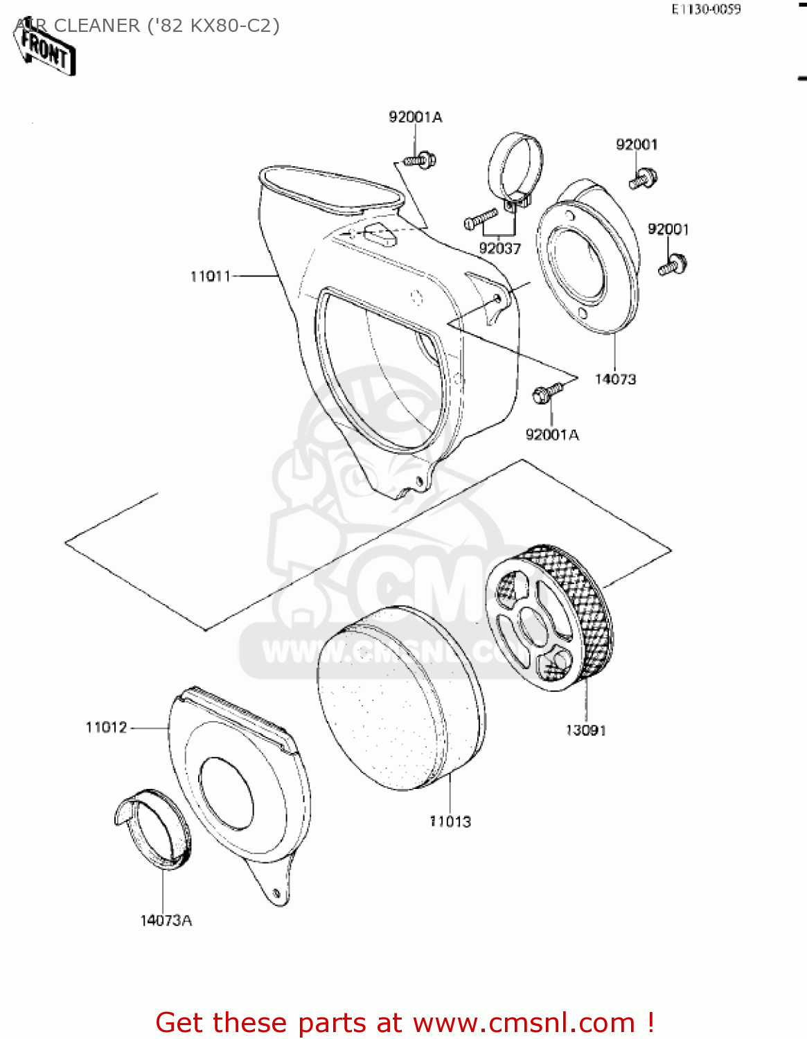 AIR CLEANER ('82 KX80-C2) KX80-C2 KX80 1982 USA CANADA