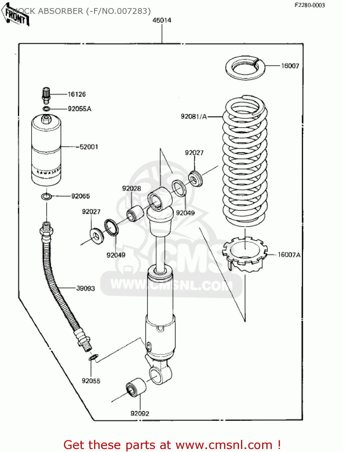 SHOCK ABSORBER (-F/NO.007283) KX80-C2 KX80 1982 USA CANADA