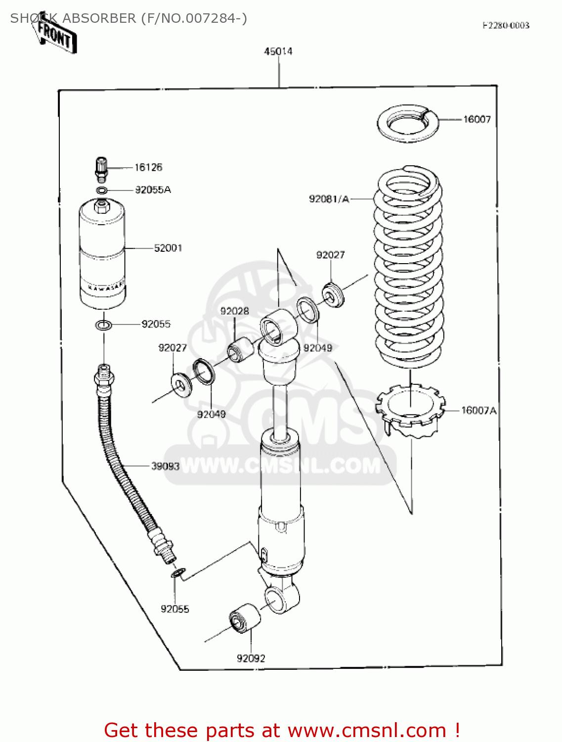SHOCK ABSORBER (F/NO.007284-) KX80-C2 KX80 1982 USA CANADA