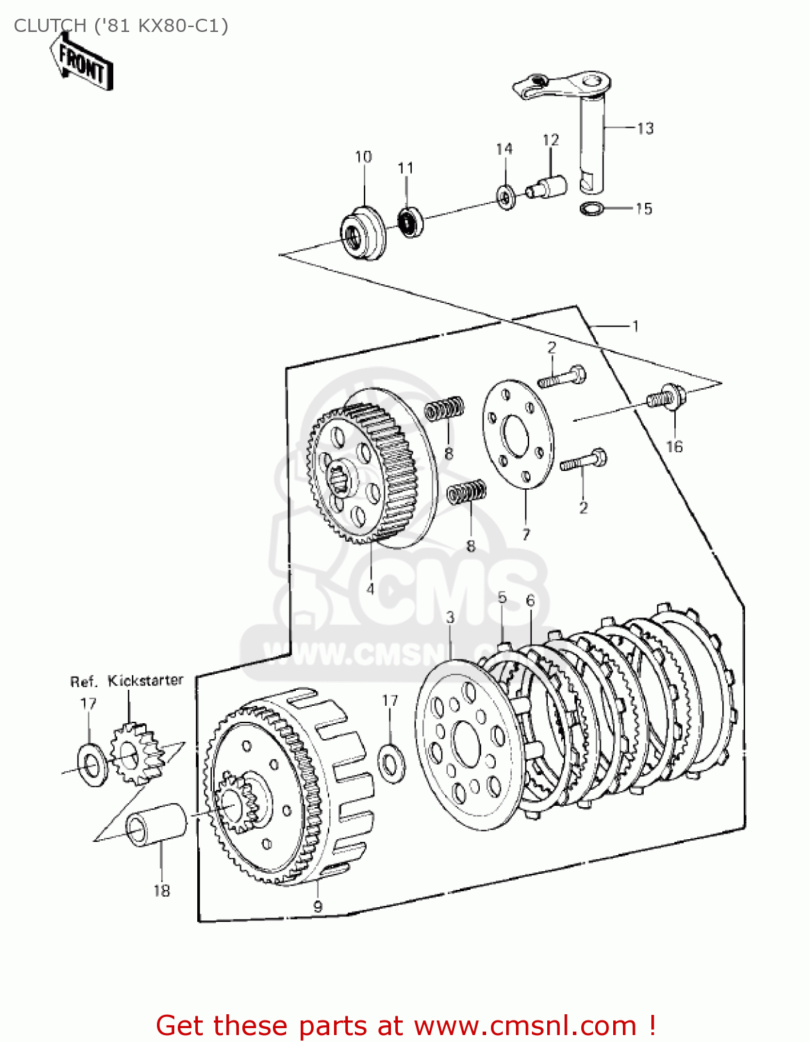 CLUTCH ('81 KX80-C1) KX80-C2 KX80 1982 USA CANADA