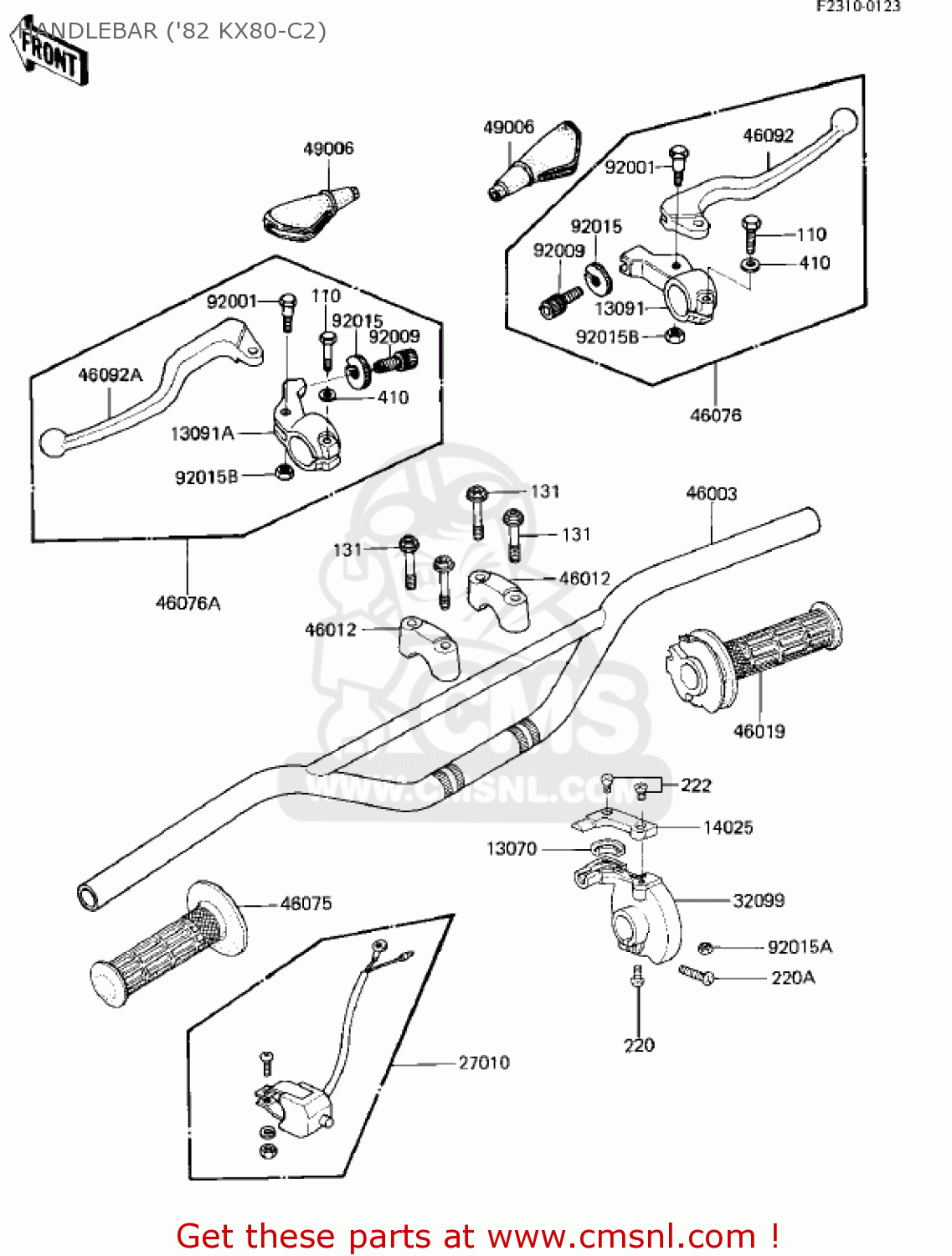 HANDLEBAR ('82 KX80-C2) KX80-C2 KX80 1982 USA CANADA