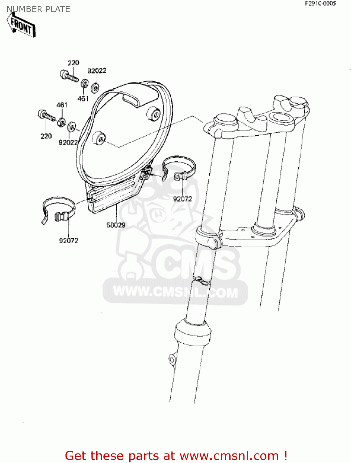 NUMBER PLATE KX80-C2 KX80 1982 USA CANADA