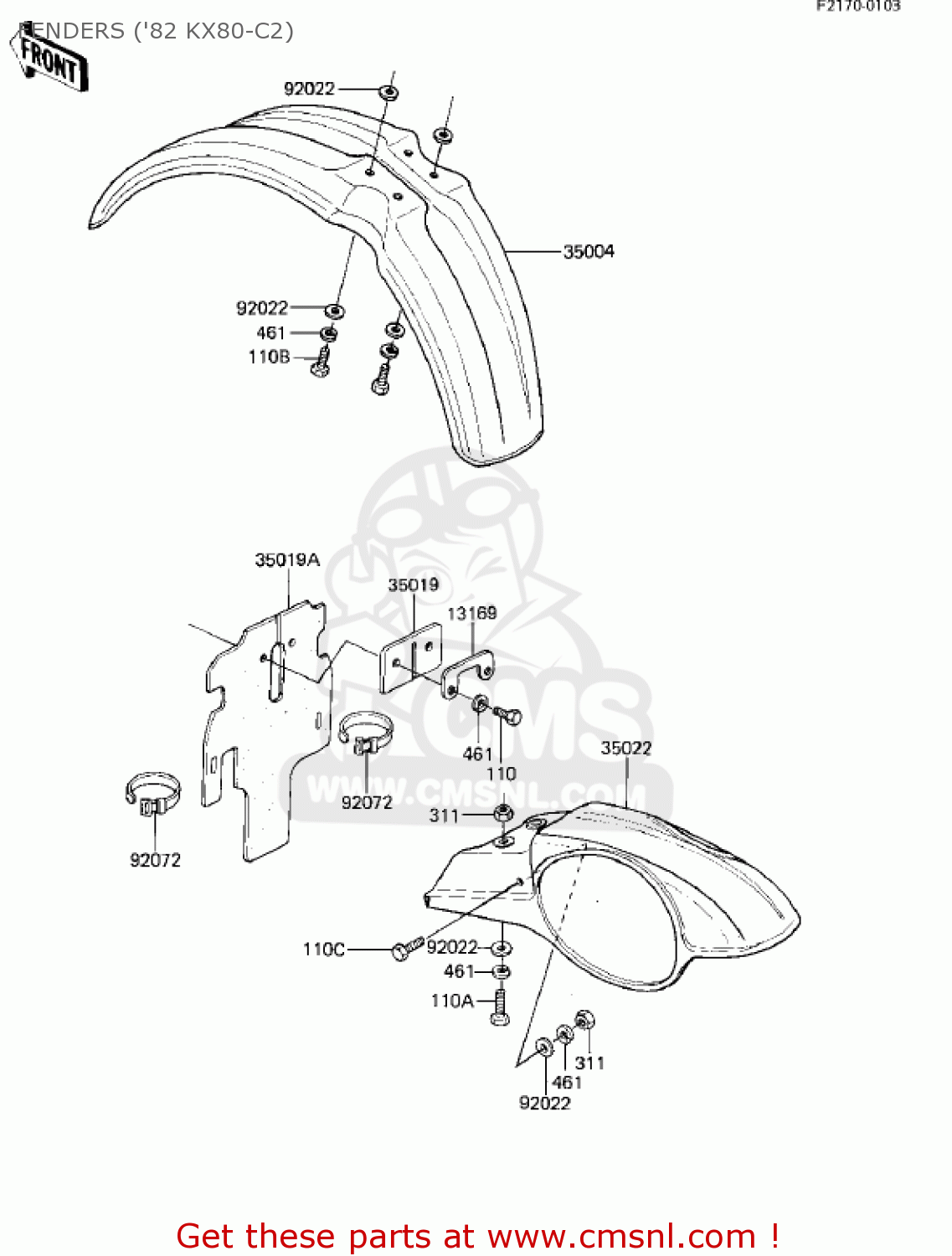 FENDERS ('82 KX80-C2) KX80-C2 KX80 1982 USA CANADA