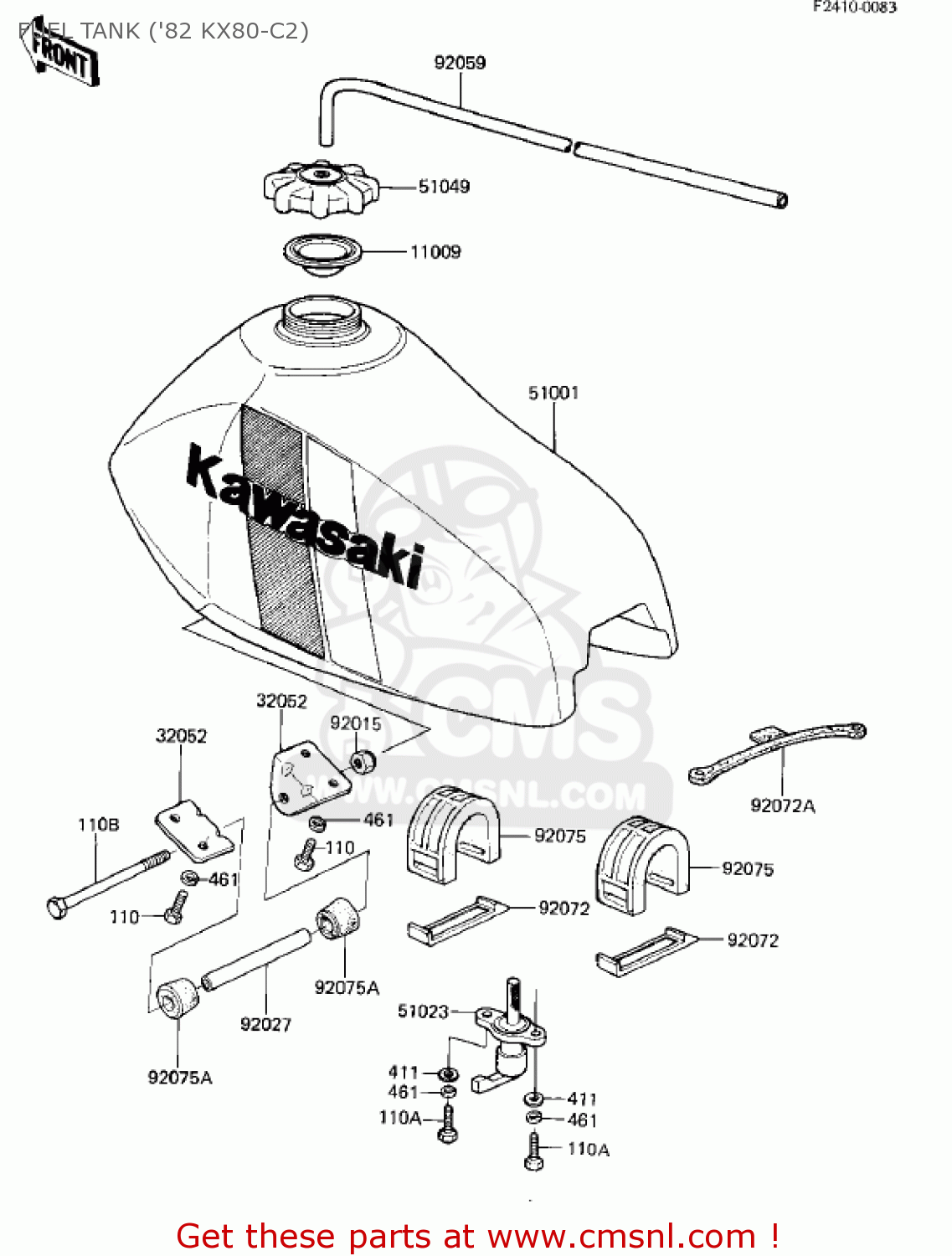 FUEL TANK ('82 KX80-C2) KX80-C2 KX80 1982 USA CANADA