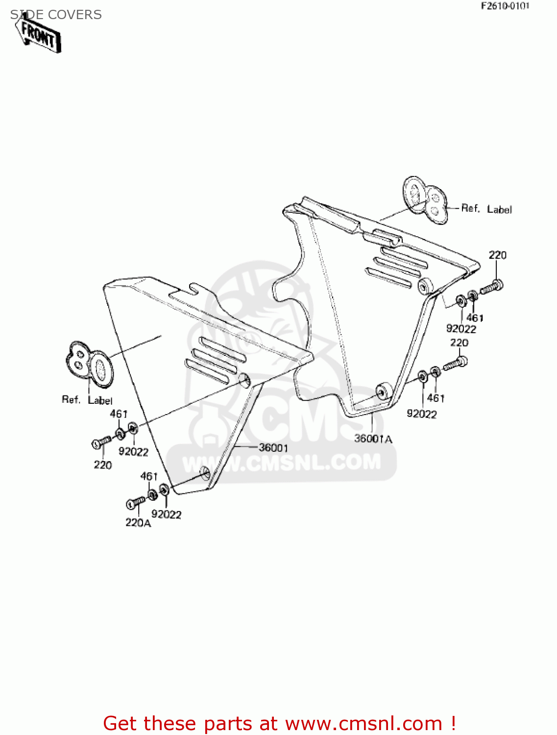 SIDE COVERS KX80-C2 KX80 1982 USA CANADA