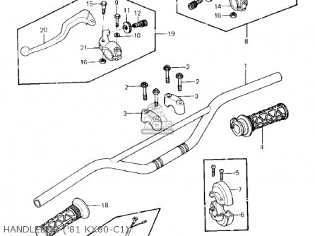 HANDLEBAR ('81 KX80-C1) - KX80-C2 KX80 1982 USA CANADA