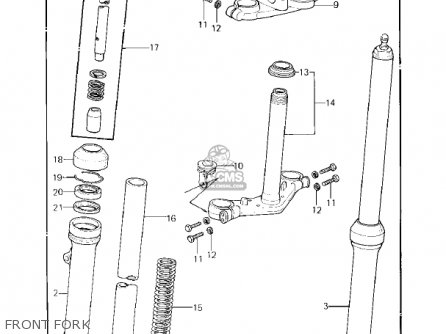 FRONT FORK - KX80-C2 KX80 1982 USA CANADA