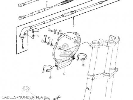 CABLES/NUMBER PLATE - KX80-C2 KX80 1982 USA CANADA